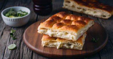 Focaccia plnená mozzarellou.
