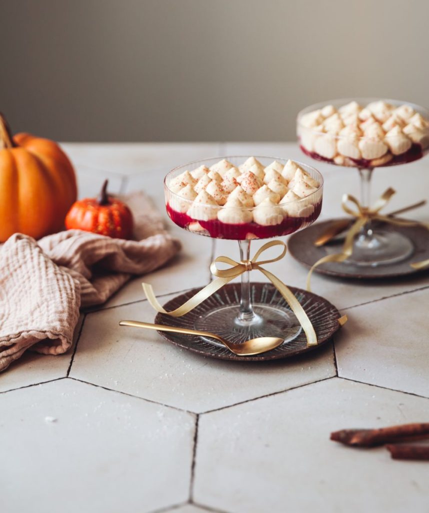 Pumpkin spice pohár s brusnicami.