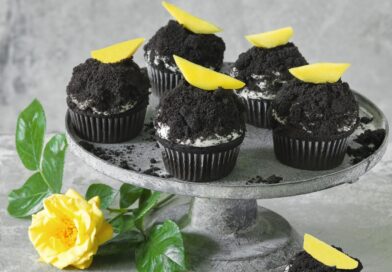 Krtkova torta Black & White s mangom.