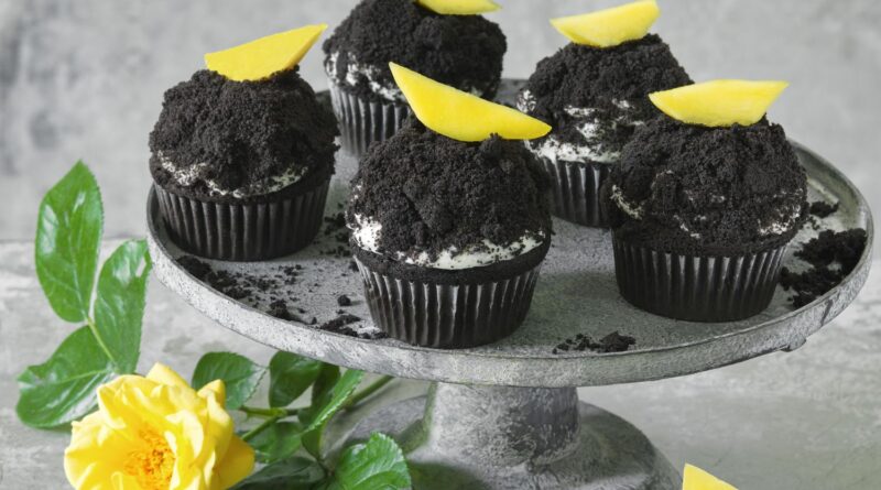 Krtkova torta Black & White s mangom.