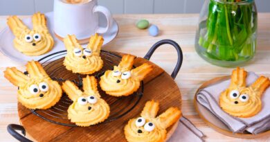 Veľkonočné cookies v tvare zajaca.