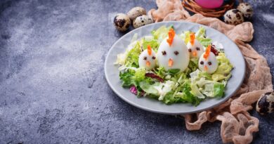 Veľkonočné kuriatka z vajíčok natvrdo.